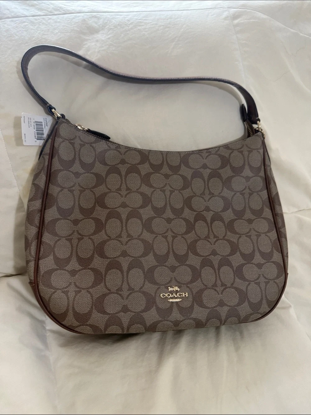 Coach Laurel Signature Canvas Shoulder Bag in Brown NWT